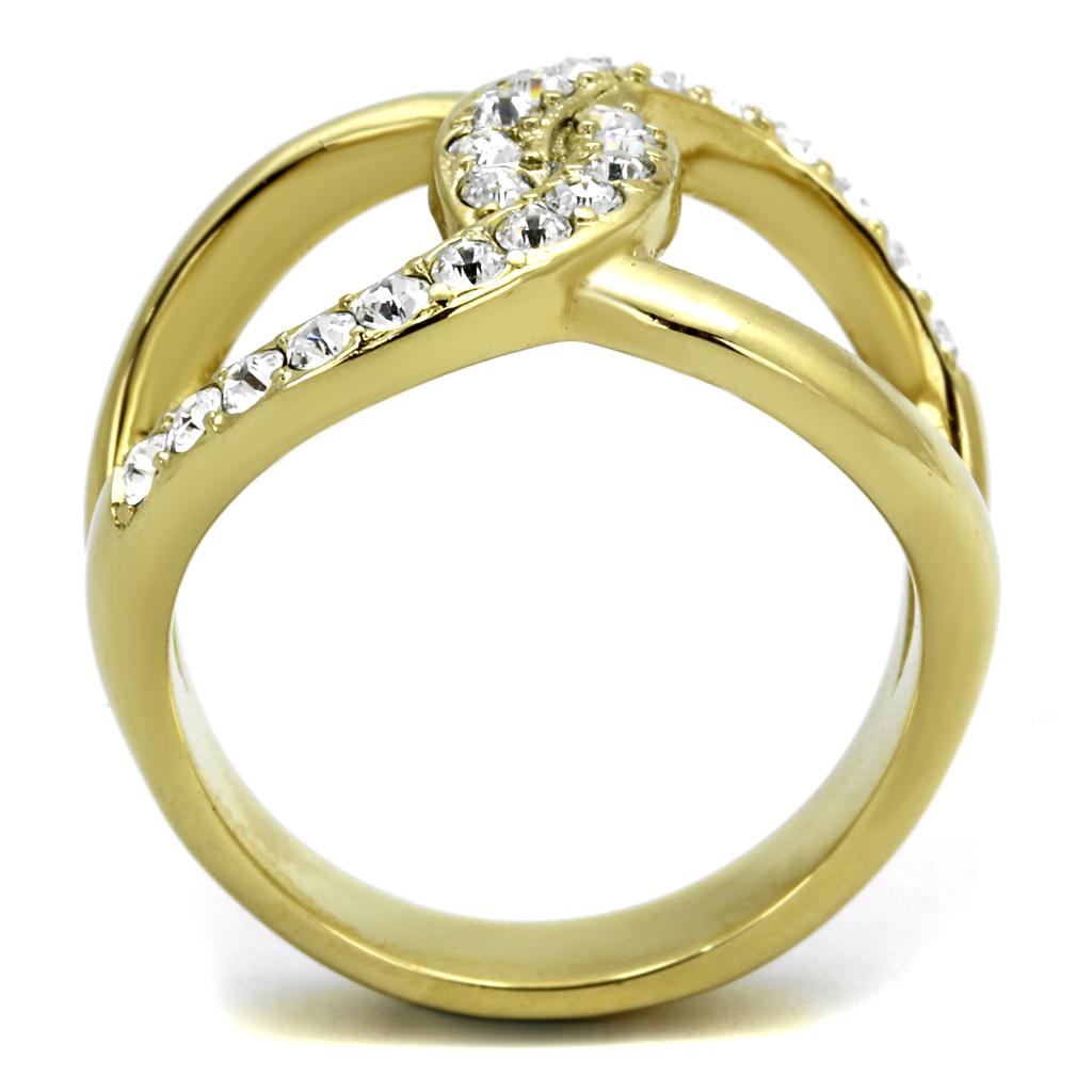 TK2253 - Two-Tone IP Gold Ring with Top