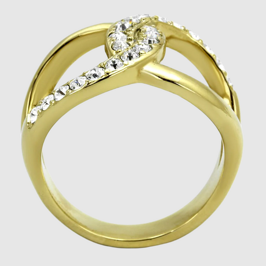 TK2253 - Two-Tone IP Gold Ring with Top