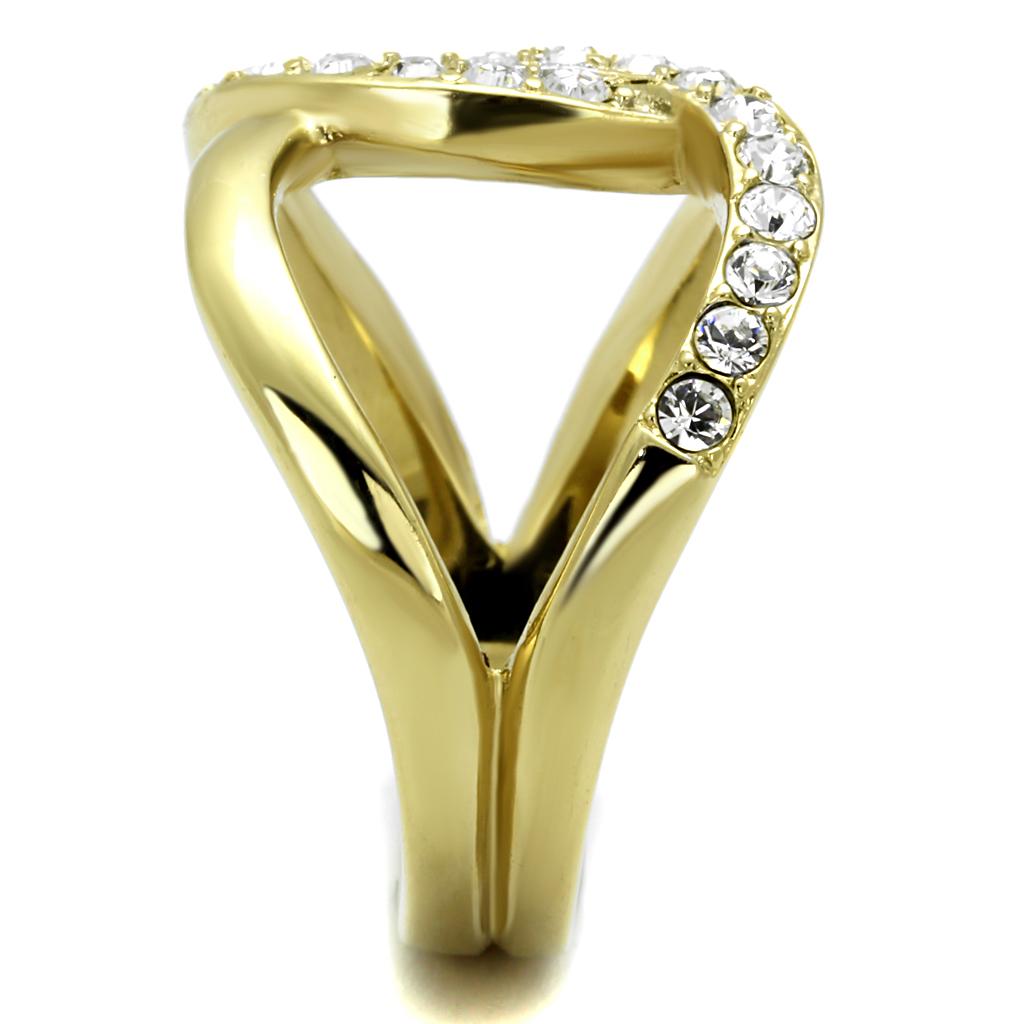 TK2253 - Two-Tone IP Gold Ring with Top