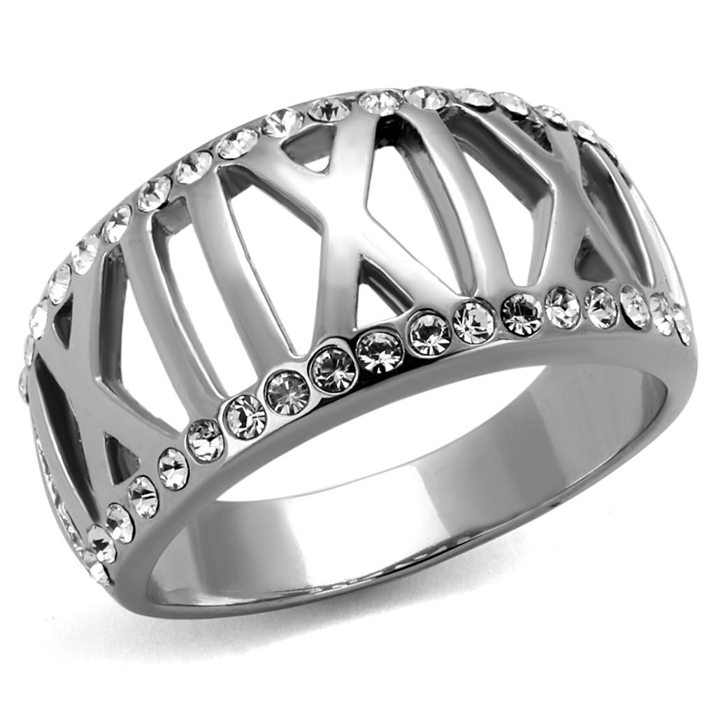 Women Stainless Steel Synthetic Crystal Rings