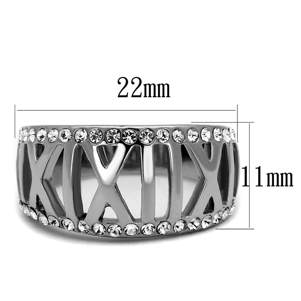 Women Stainless Steel Synthetic Crystal Rings