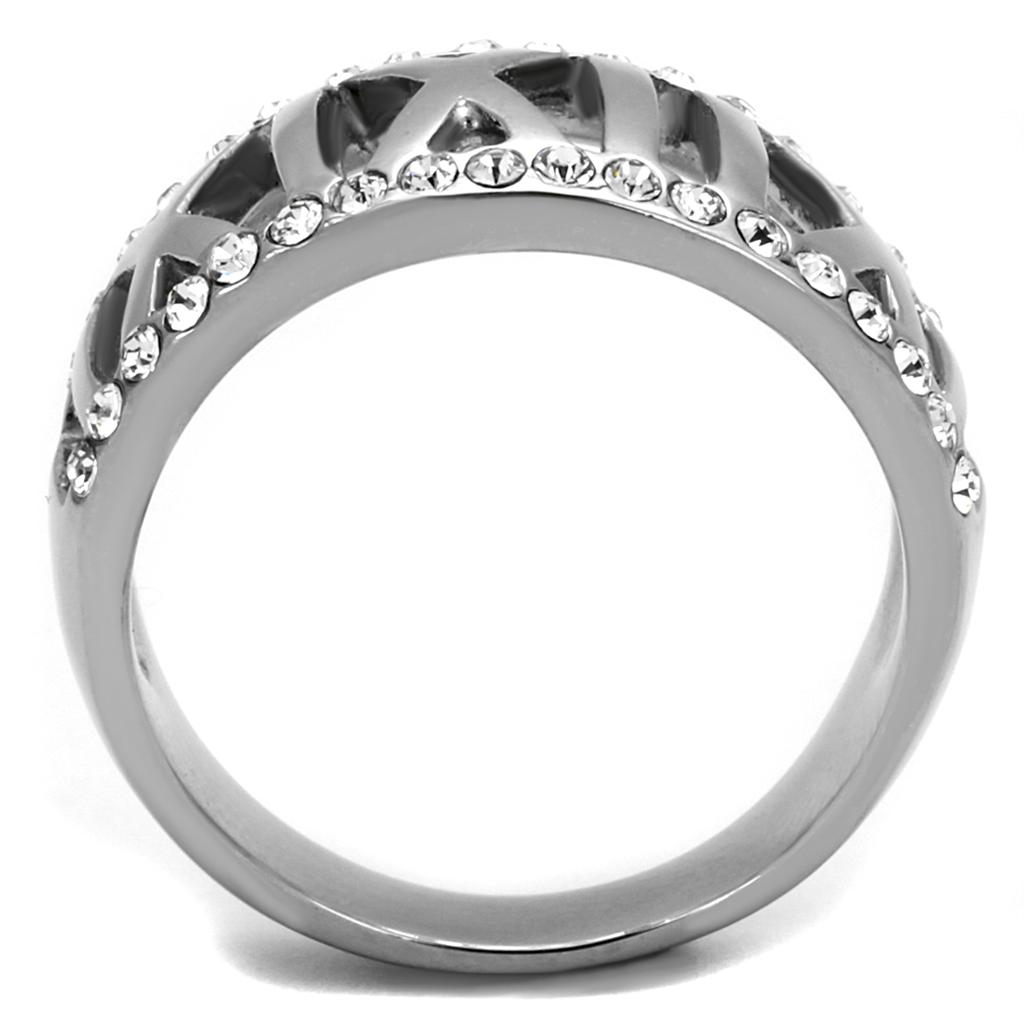 Women Stainless Steel Synthetic Crystal Rings