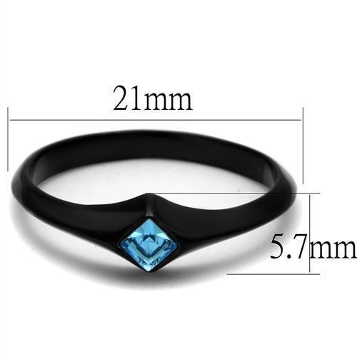 TK2284 - IP BlackStainless Steel Ring with Top Grade