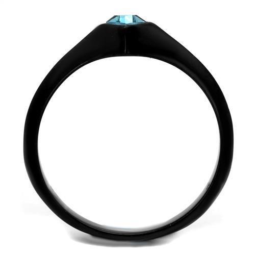 TK2284 - IP BlackStainless Steel Ring with Top Grade