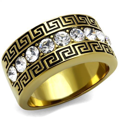 Men Stainless Steel Synthetic Crystal Rings 2310