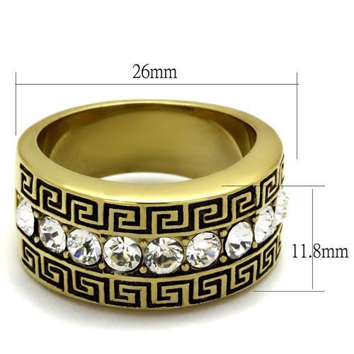 Men Stainless Steel Synthetic Crystal Rings 2310