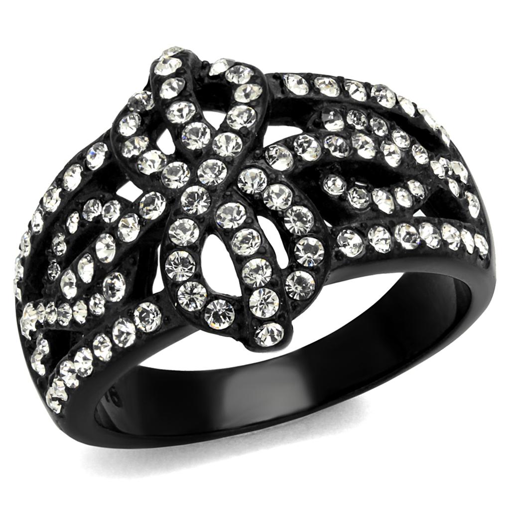 Women Stainless Steel Synthetic Crystal Rings