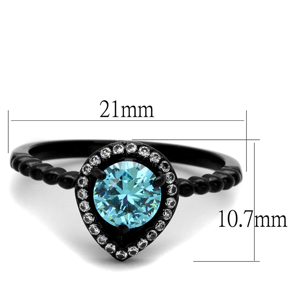 TK2364 - IP Black Ring with AAA Grade CZ