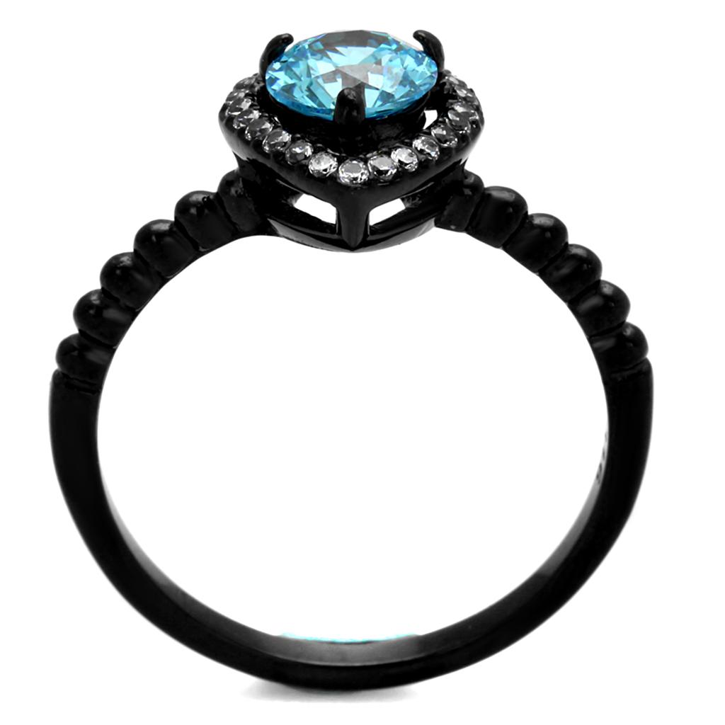 TK2364 - IP Black Ring with AAA Grade CZ