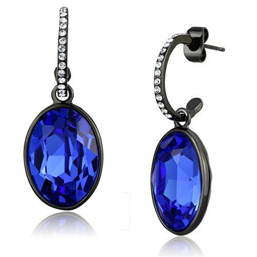 Women Stainless Steel Synthetic Crystal Earrings