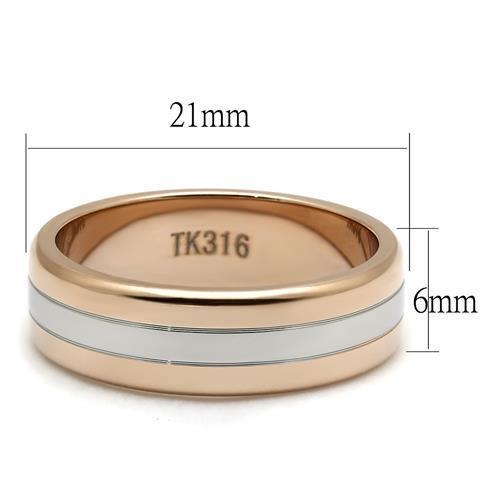 TK2569 - Two-Tone IP Rose Gold Ring with No Stone