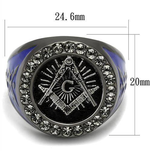 Men Stainless Steel Synthetic Crystal Rings 2637