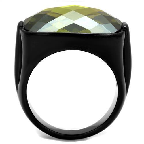 TK2639 - IP Black Ring with AAA Grade CZ