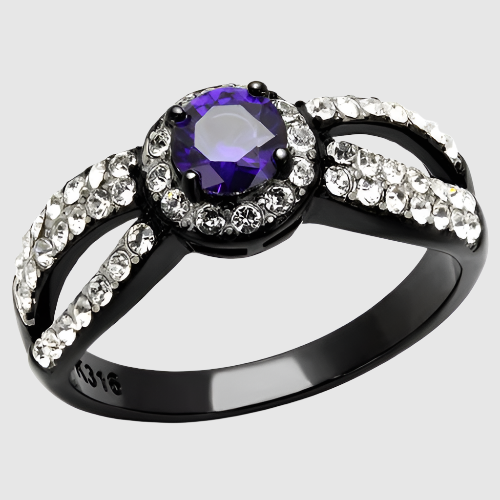 Women Stainless Steel Cubic Zirconia Rings TK2653