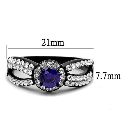 Women Stainless Steel Cubic Zirconia Rings TK2653