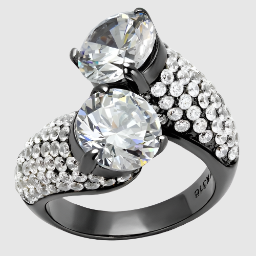 Women Stainless Steel Cubic Zirconia Rings TK2674