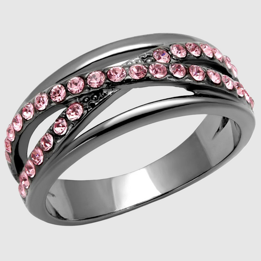 Women Stainless Steel Synthetic Crystal Rings