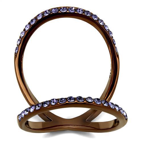 Women Stainless Steel Synthetic Crystal Rings