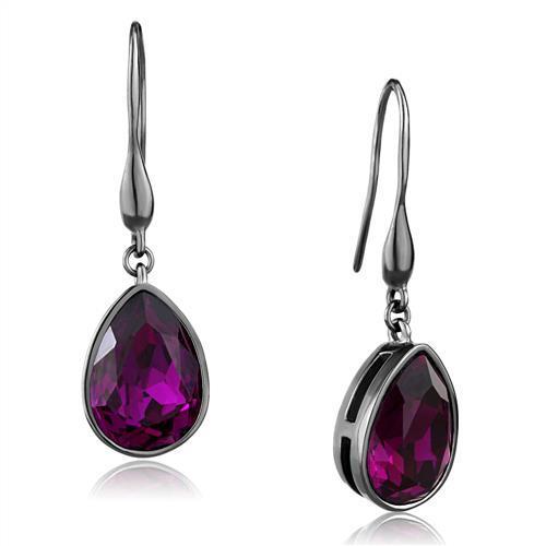 Women Stainless Steel Synthetic Crystal Earrings