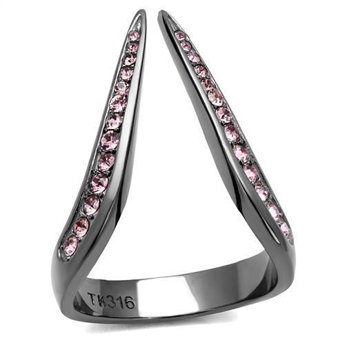 Women Stainless Steel Synthetic Crystal Rings