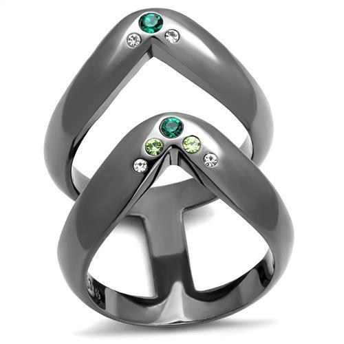 Women Stainless Steel Synthetic Crystal Rings