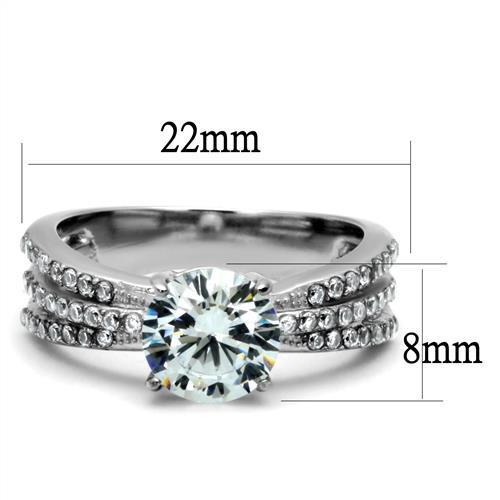 Women Stainless Steel Cubic Zirconia Rings TK2862