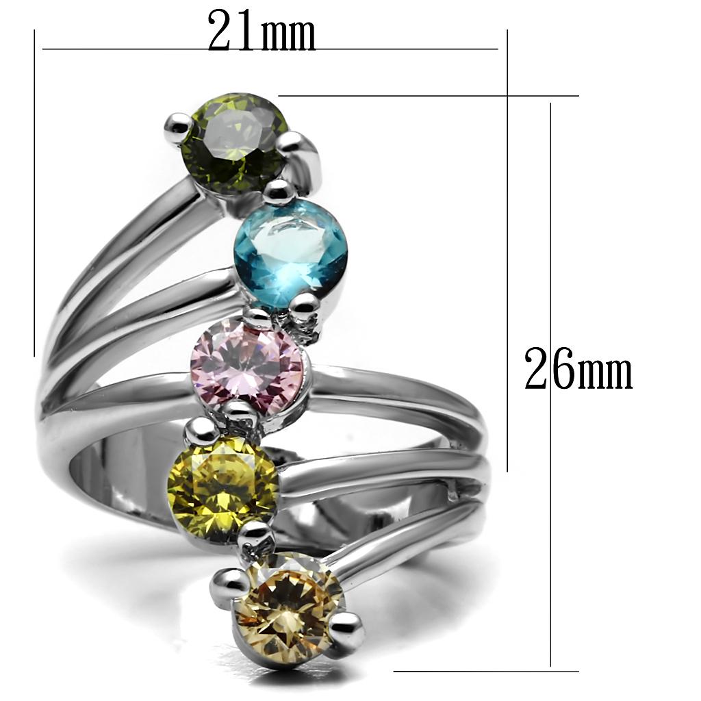 Women Stainless Steel Cubic Zirconia Rings TK2876