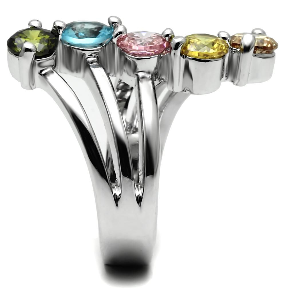 Women Stainless Steel Cubic Zirconia Rings TK2876