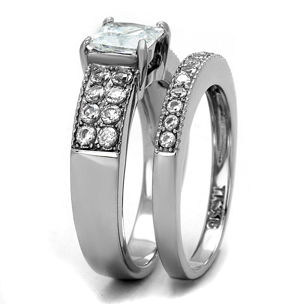 Women Stainless Steel Cubic Zirconia Rings TK2915