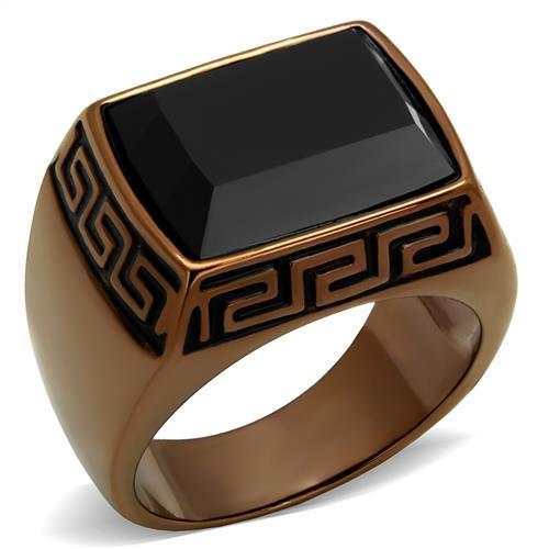 Men Stainless Steel Synthetic Onyx Rings TK3014