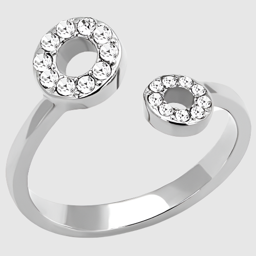 Women Stainless Steel Synthetic Crystal Rings