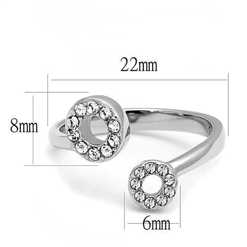 Women Stainless Steel Synthetic Crystal Rings