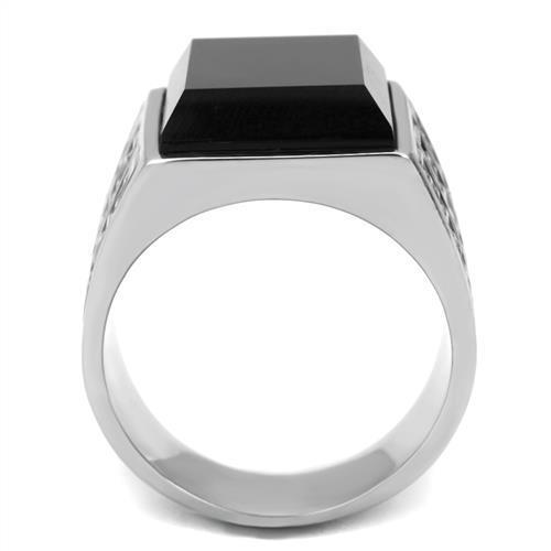 Men Stainless Steel Synthetic Onyx Rings TK3076