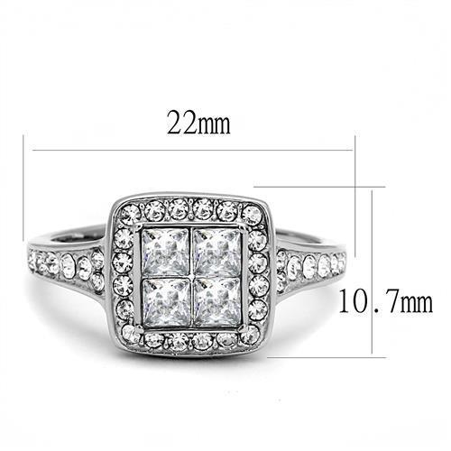 Women Stainless Steel Cubic Zirconia Rings TK3137