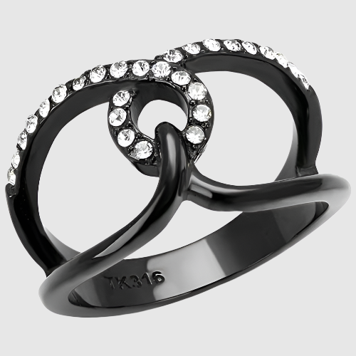 Women Stainless Steel Synthetic Crystal Rings