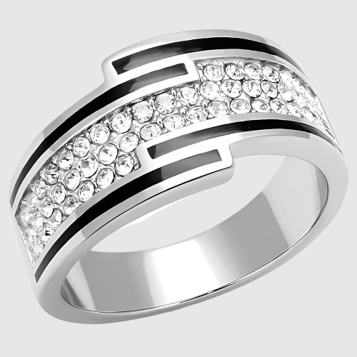 Women Stainless Steel Synthetic Crystal Rings