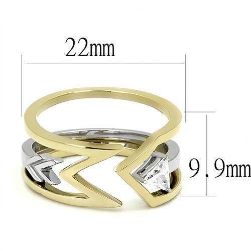 Women Stainless Steel Cubic Zirconia Rings TK3183