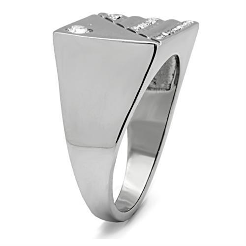 Men Stainless Steel Synthetic Crystal Rings 319