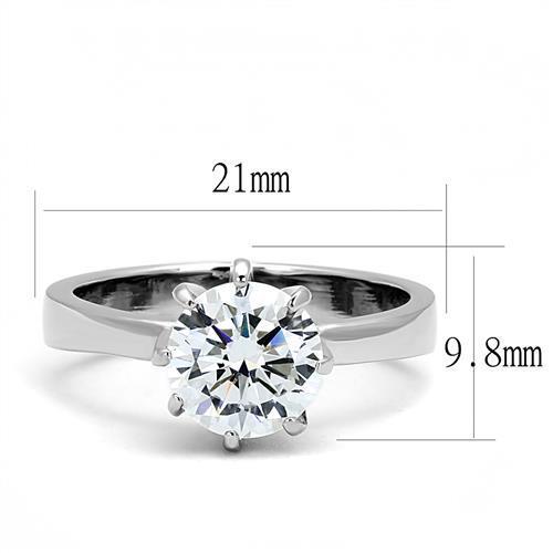 Women Stainless Steel Cubic Zirconia Rings TK3208