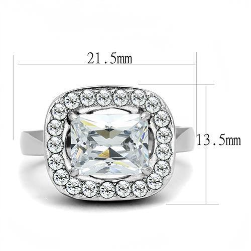 Women Stainless Steel Cubic Zirconia Rings TK3209