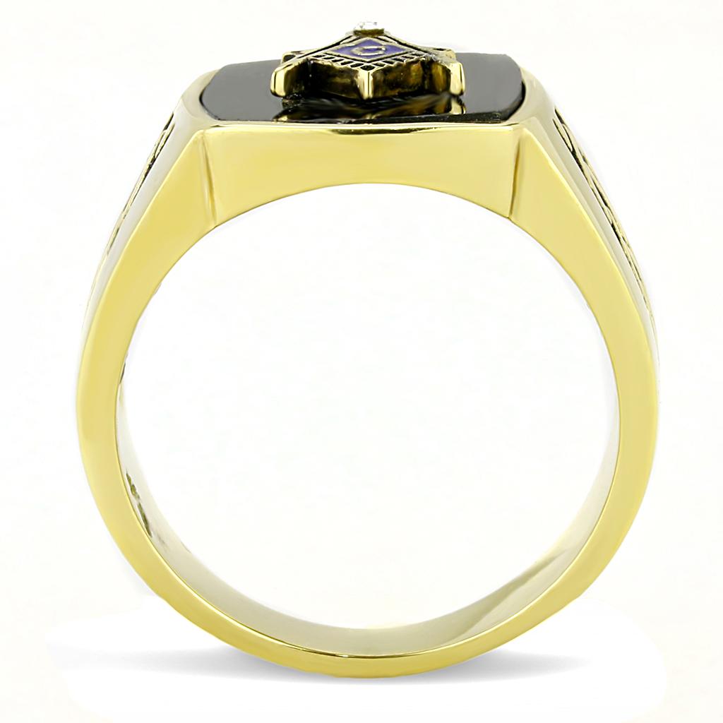 Men Stainless Steel Synthetic Onyx Rings 3223