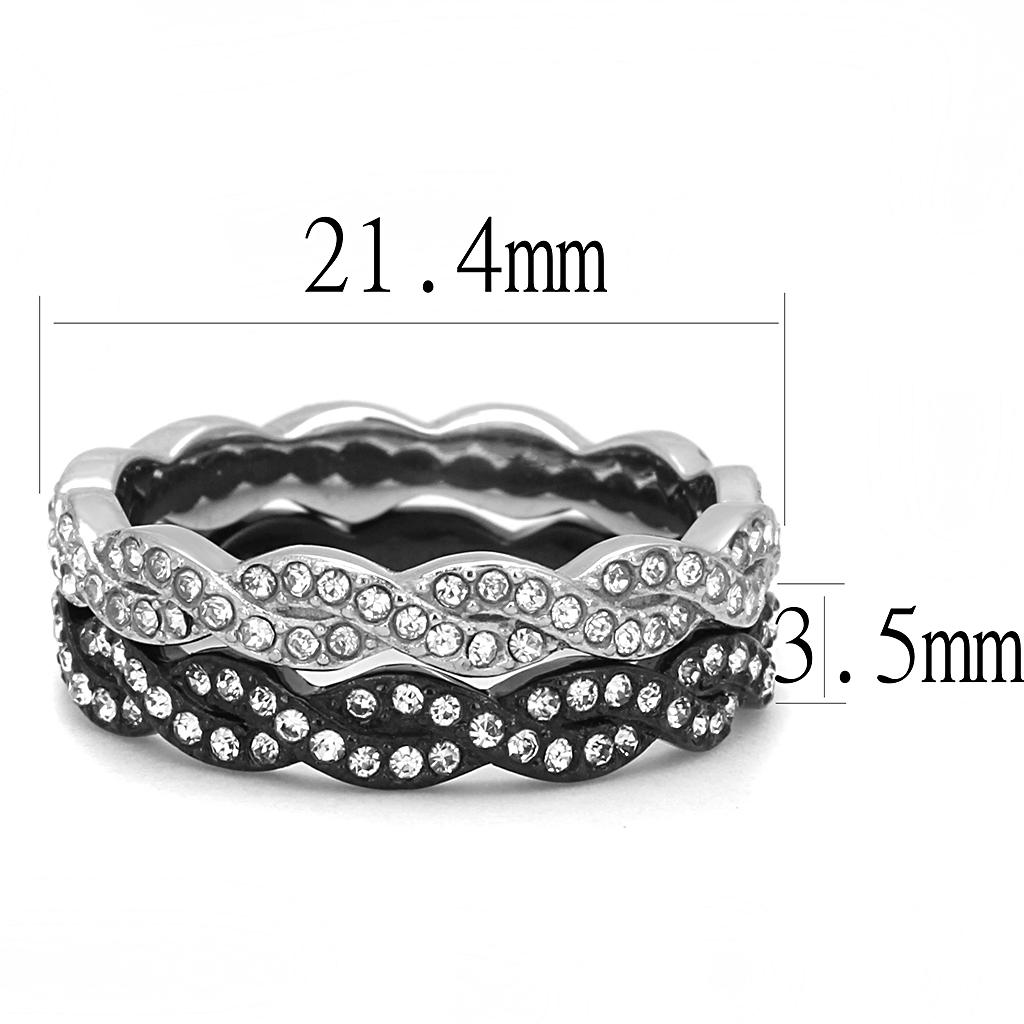 Women Stainless Steel Synthetic Crystal Rings