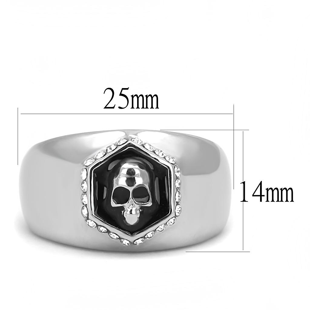 Men Stainless Steel Epoxy Silver Rings