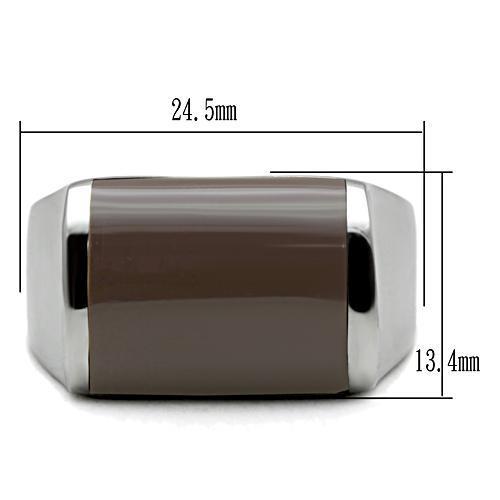 Men Stainless Steel Epoxy Epoxy, Brown. Rings