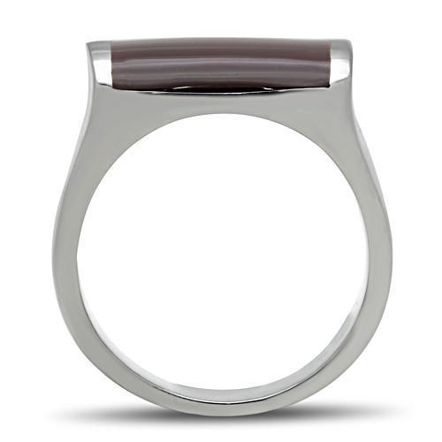 Men Stainless Steel Epoxy Epoxy, Brown. Rings