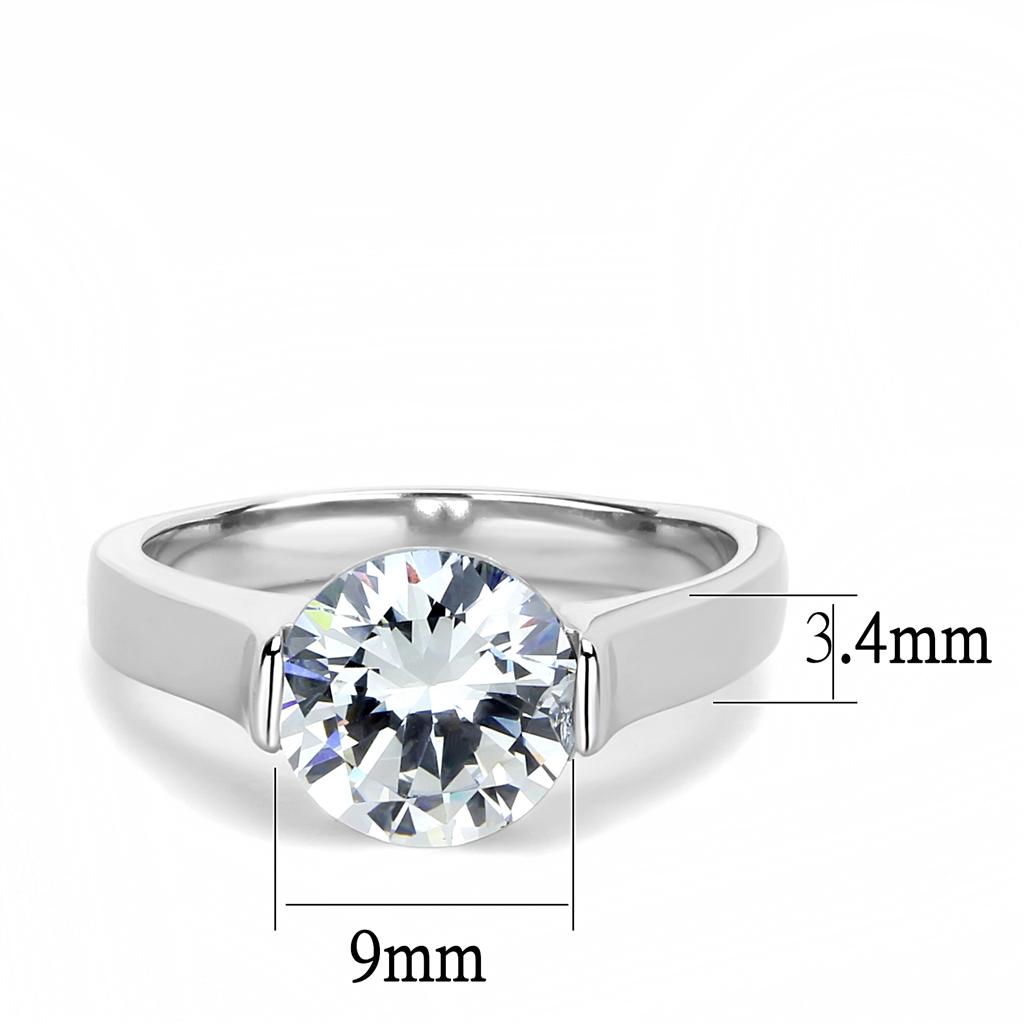 Women Stainless Steel Cubic Zirconia Rings TK3432