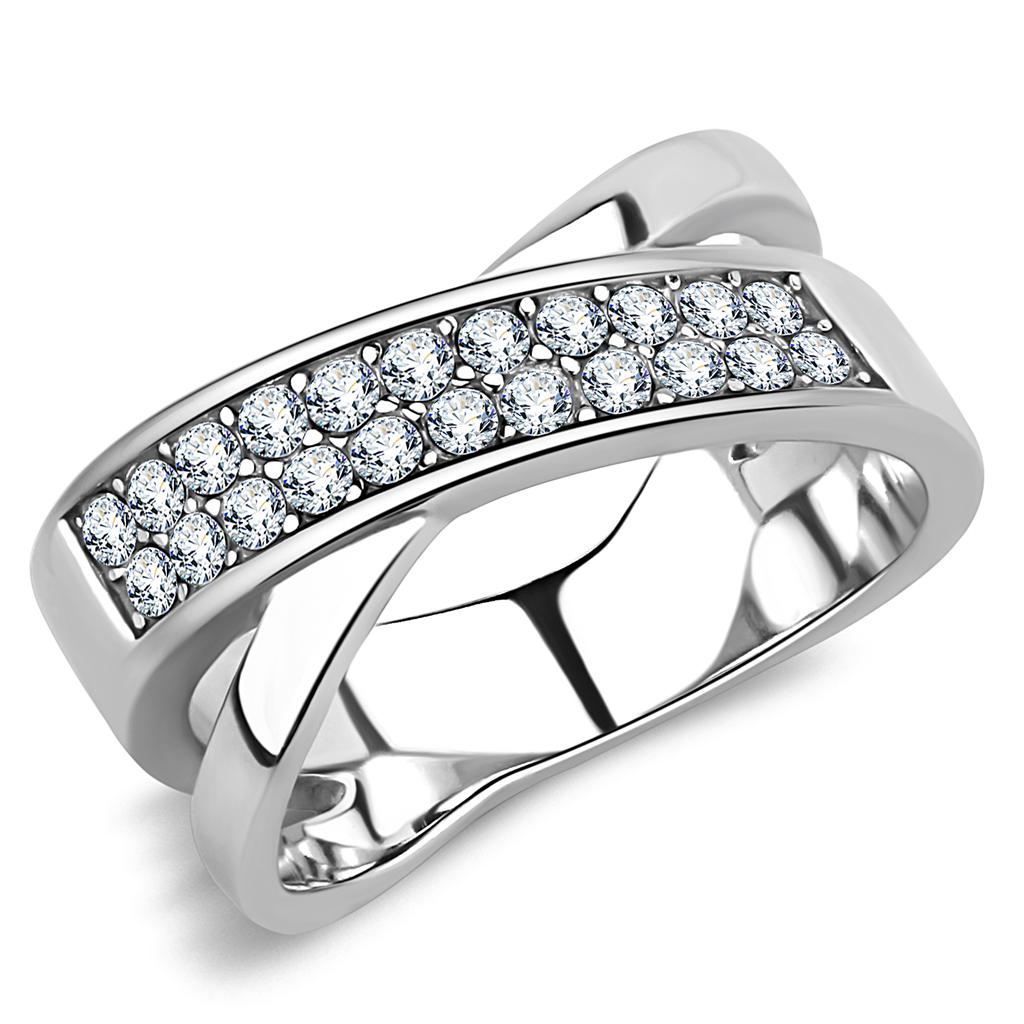 Women Stainless Steel Synthetic Crystal Rings