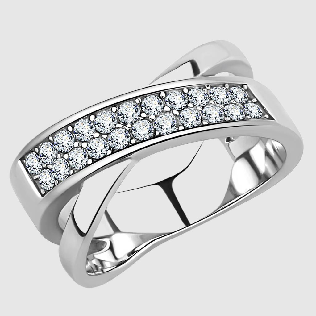 Women Stainless Steel Synthetic Crystal Rings