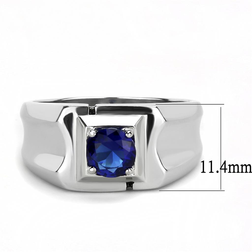 Men Stainless Steel Synthetic Glass Rings 3459