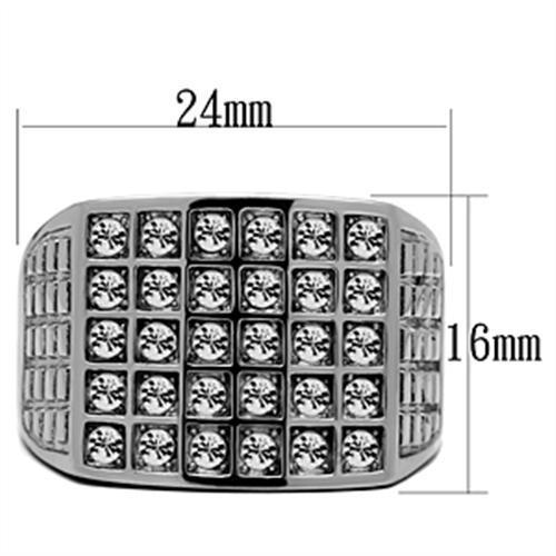 Men Stainless Steel Synthetic Crystal Rings 358